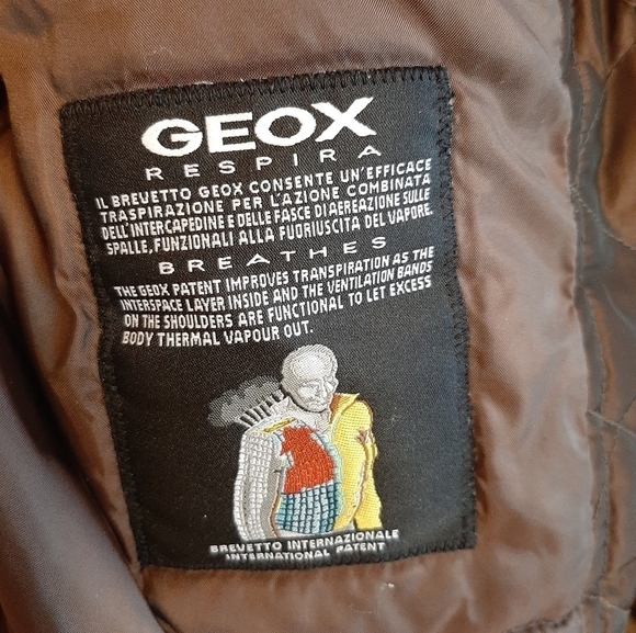 Geox Respira Women's 8 Bronze Jacket Shimmery Quilted Belted Coat Brown Italy - Picture 9 of 15